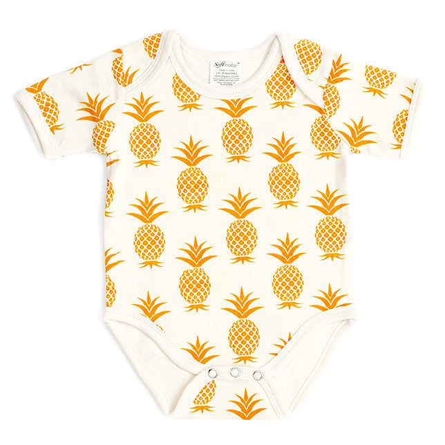 Pineapple - Short Sleeves Onesie - 100% Organic - Horizon Bliss