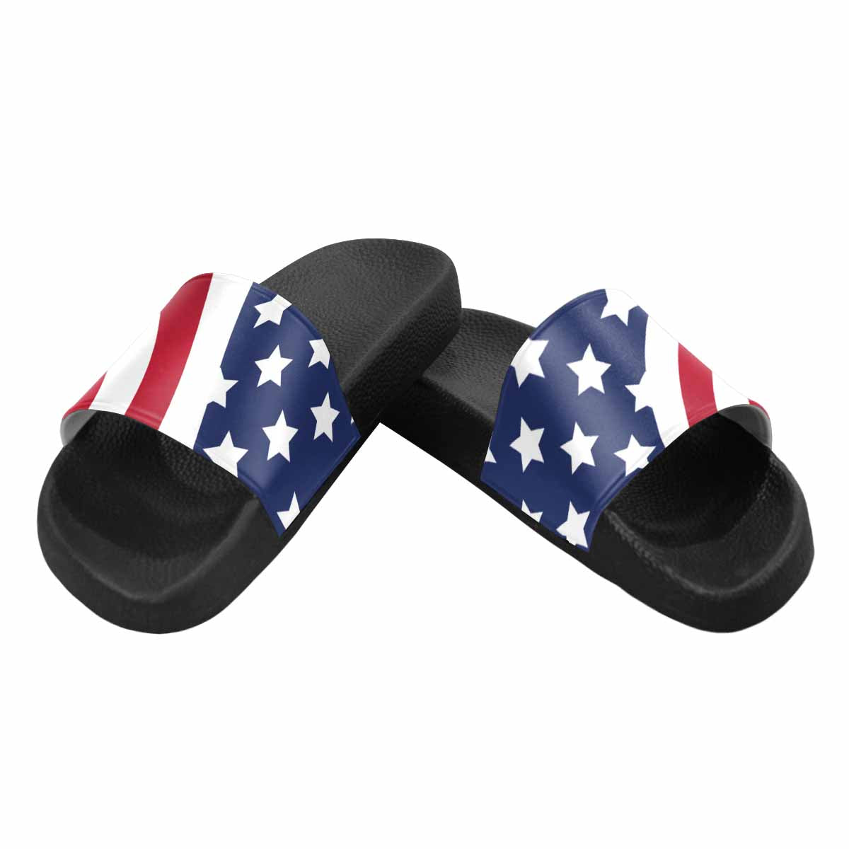 Mens Slide Sandals, Stars And Stripes Print - Horizon Bliss