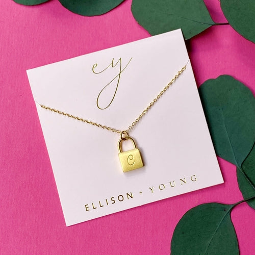 Scripted Notes Locket Initial Necklace - Horizon Bliss