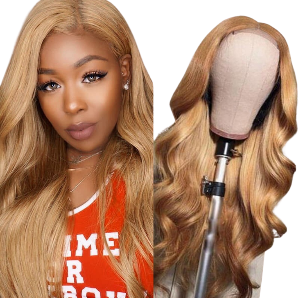 #27 Straight 13x1x4 T part Lace 4x4 Closure wigs Body Wave #33 Transpa - Horizon Bliss