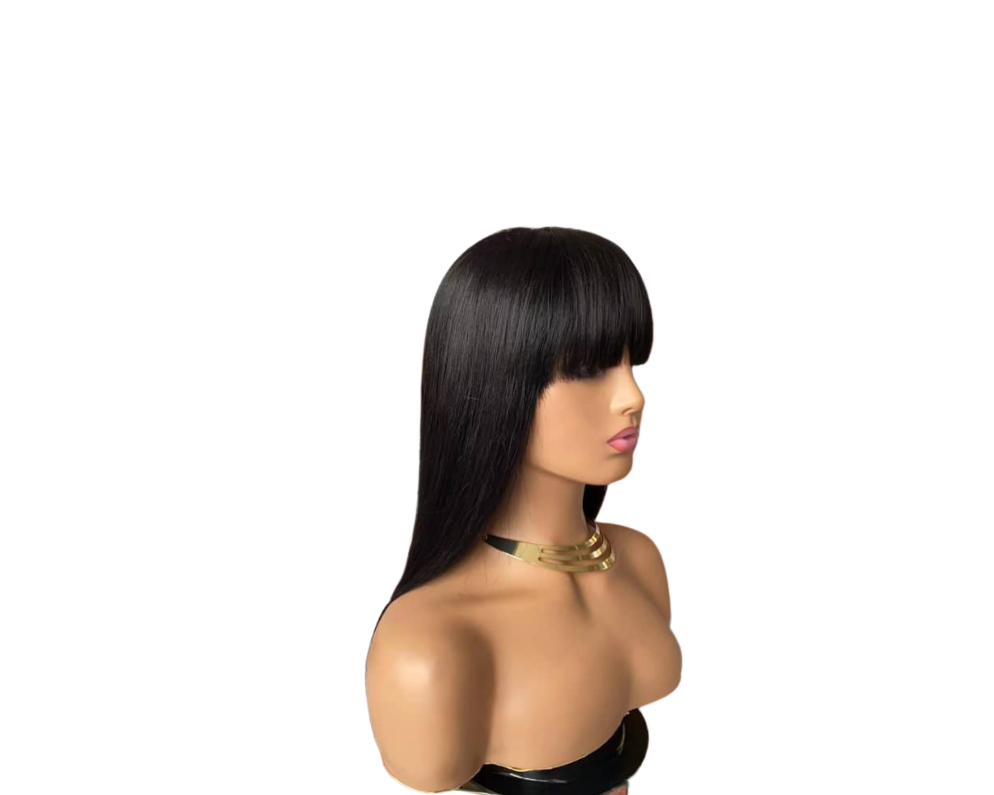 Straight Human Hair Wigs With Bangs Full Machine Made Brazilian Human - Horizon Bliss