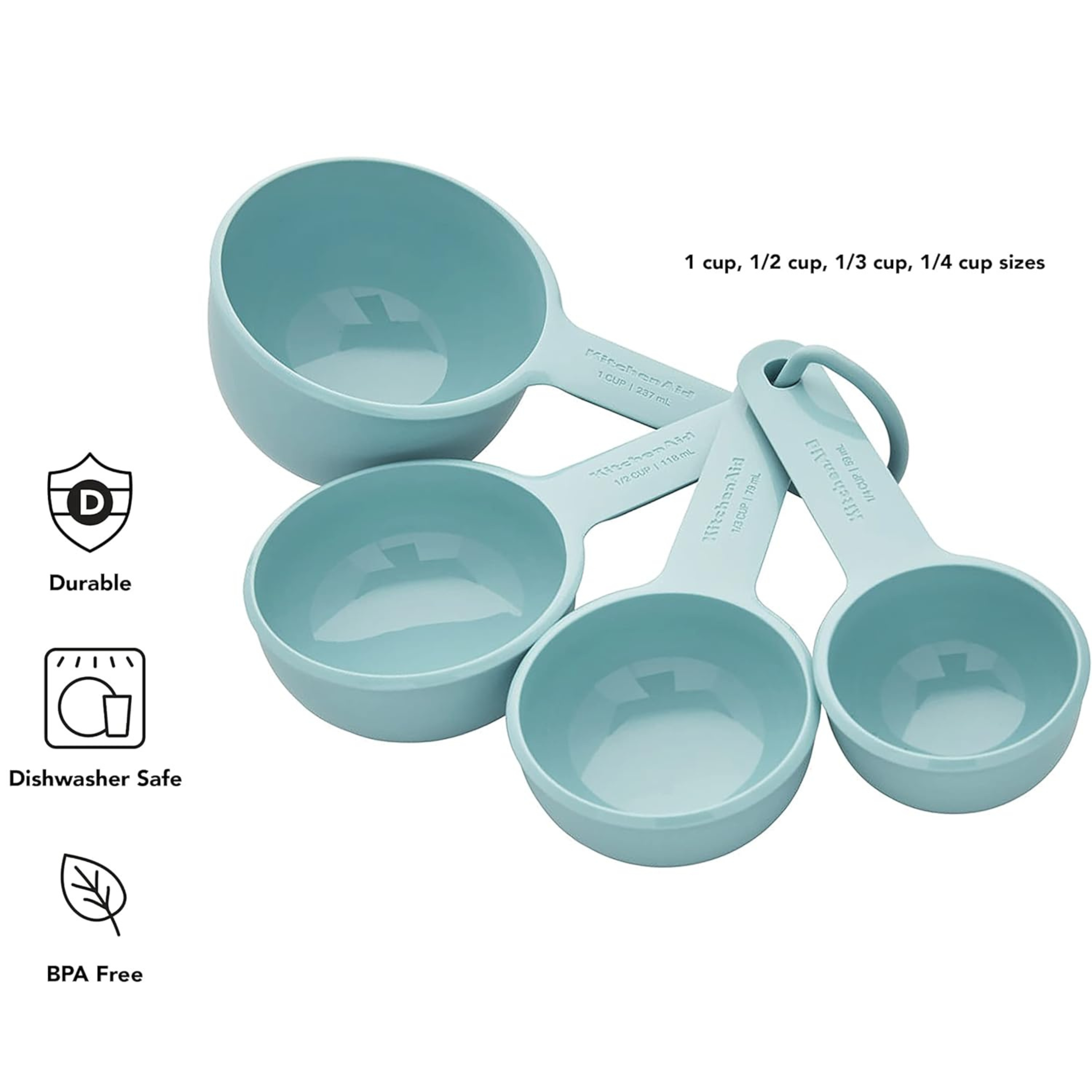 Measuring Cups, Set Of 4, Aqua Sky - Horizon Bliss