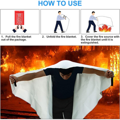 Emergency Fire Blanket for Kitchen and Home, 2 Pack 39.37” x 39.37” Fiberglass Fire Safety Blankets for Survival, Suppression Fire Retardant Blanket for People - Horizon Bliss