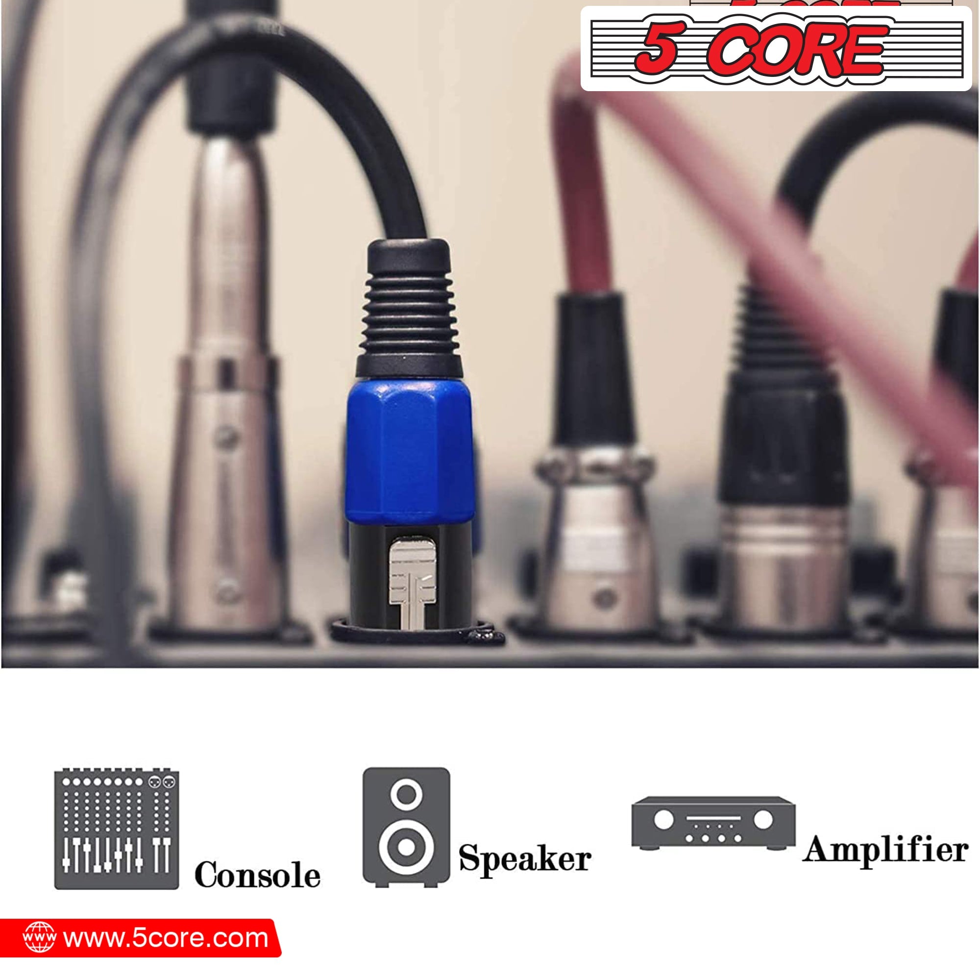 5 Core Speakon Adapter • High Quality Audio Jack Male Audio Pin •