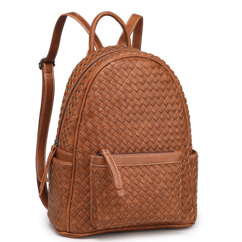 Woven backpack purse for women camel MT1086-13 BR - Horizon Bliss