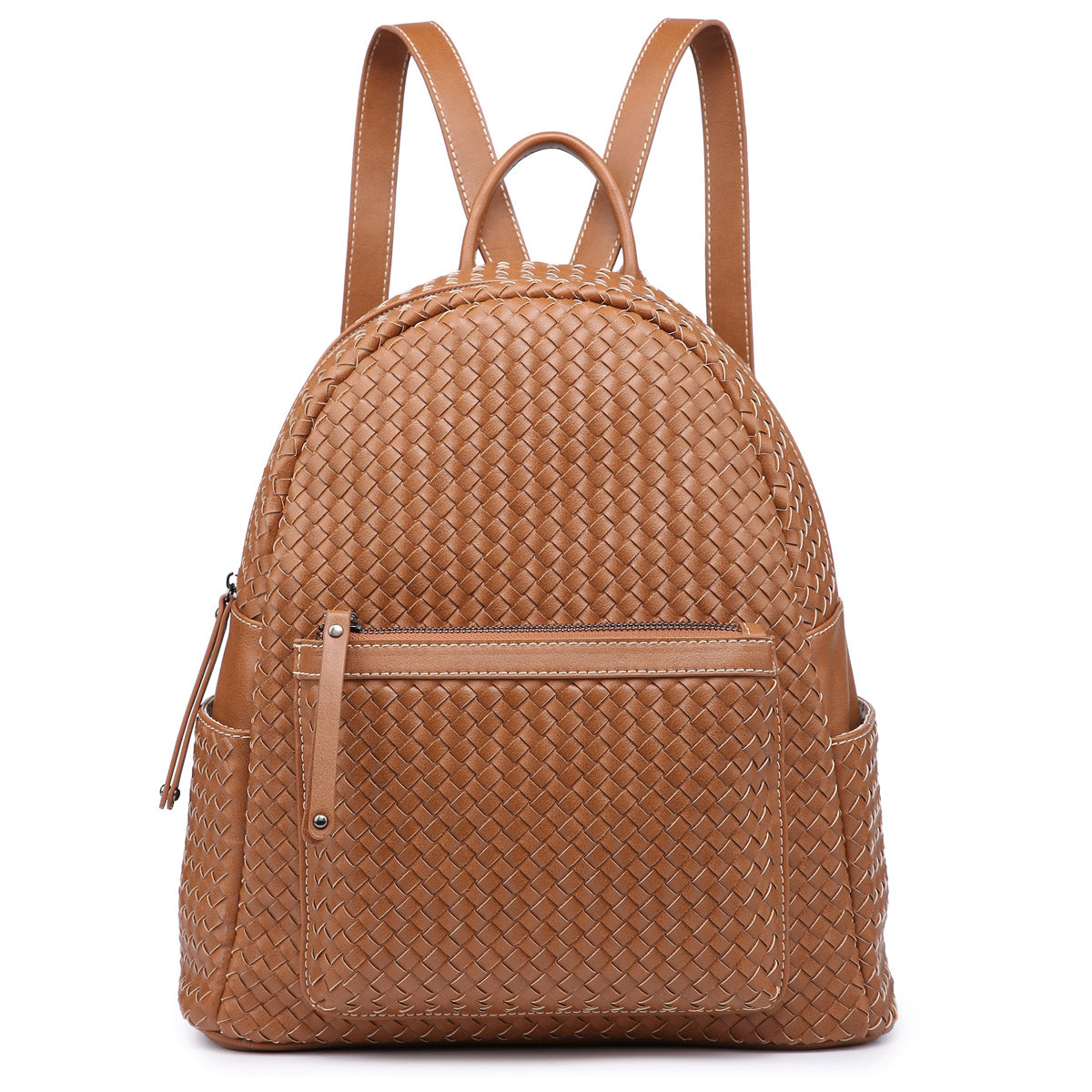 Woven backpack purse for women brown sif2068 BR05