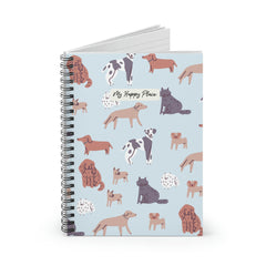 My Happy Place Dog Pattern Spiral Notebook - Horizon Bliss