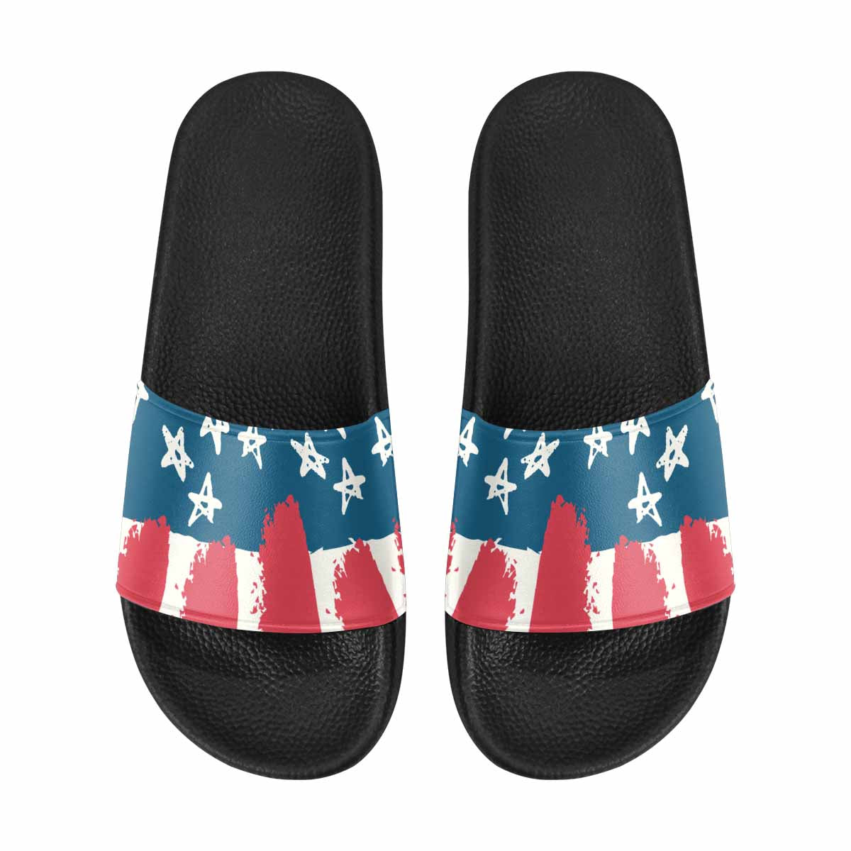 Mens Slide Sandals, Stars And Stripes Print - Horizon Bliss