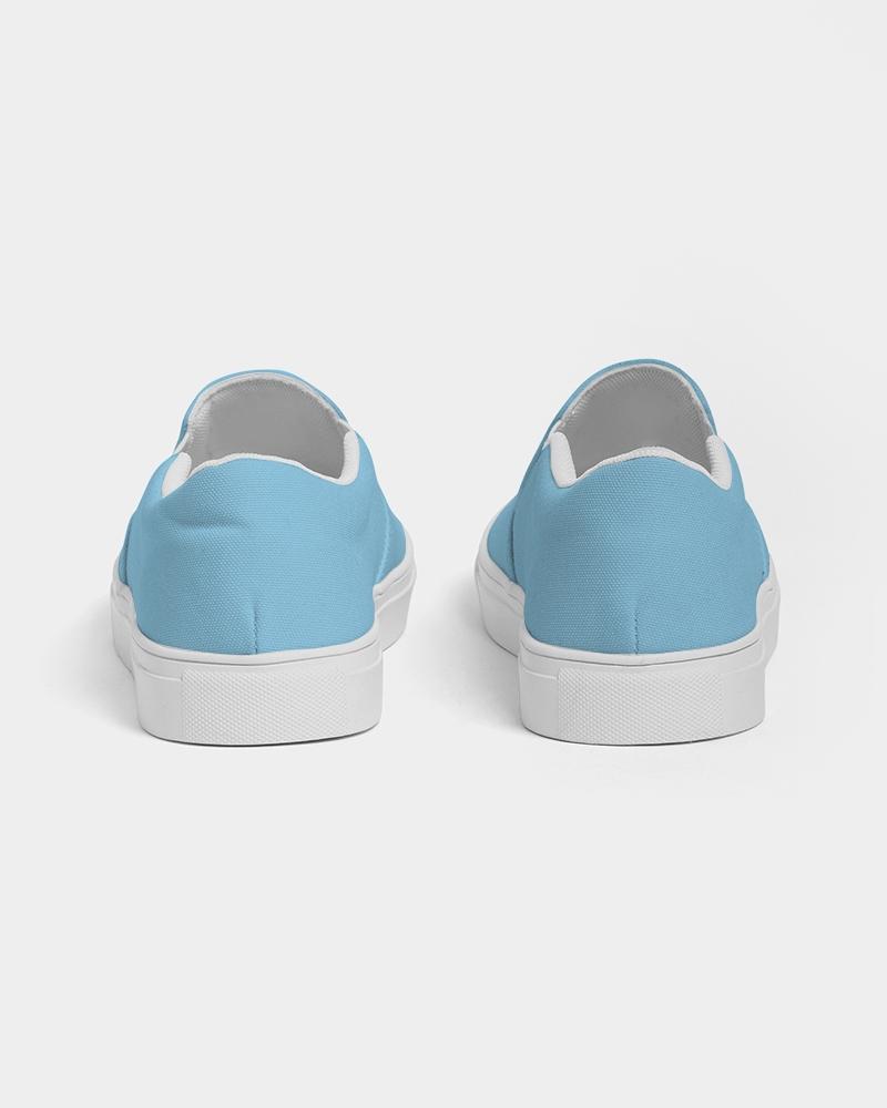 Womens Sneakers - Light Blue Low Top Slip-on Canvas Shoes - Horizon Bliss