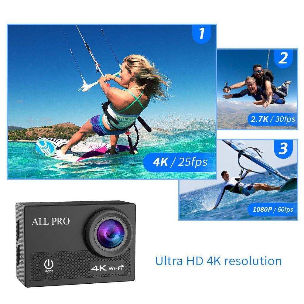 4K  Waterproof All Digital UHD WiFi Camera + RF Remote And Accessories - Horizon Bliss