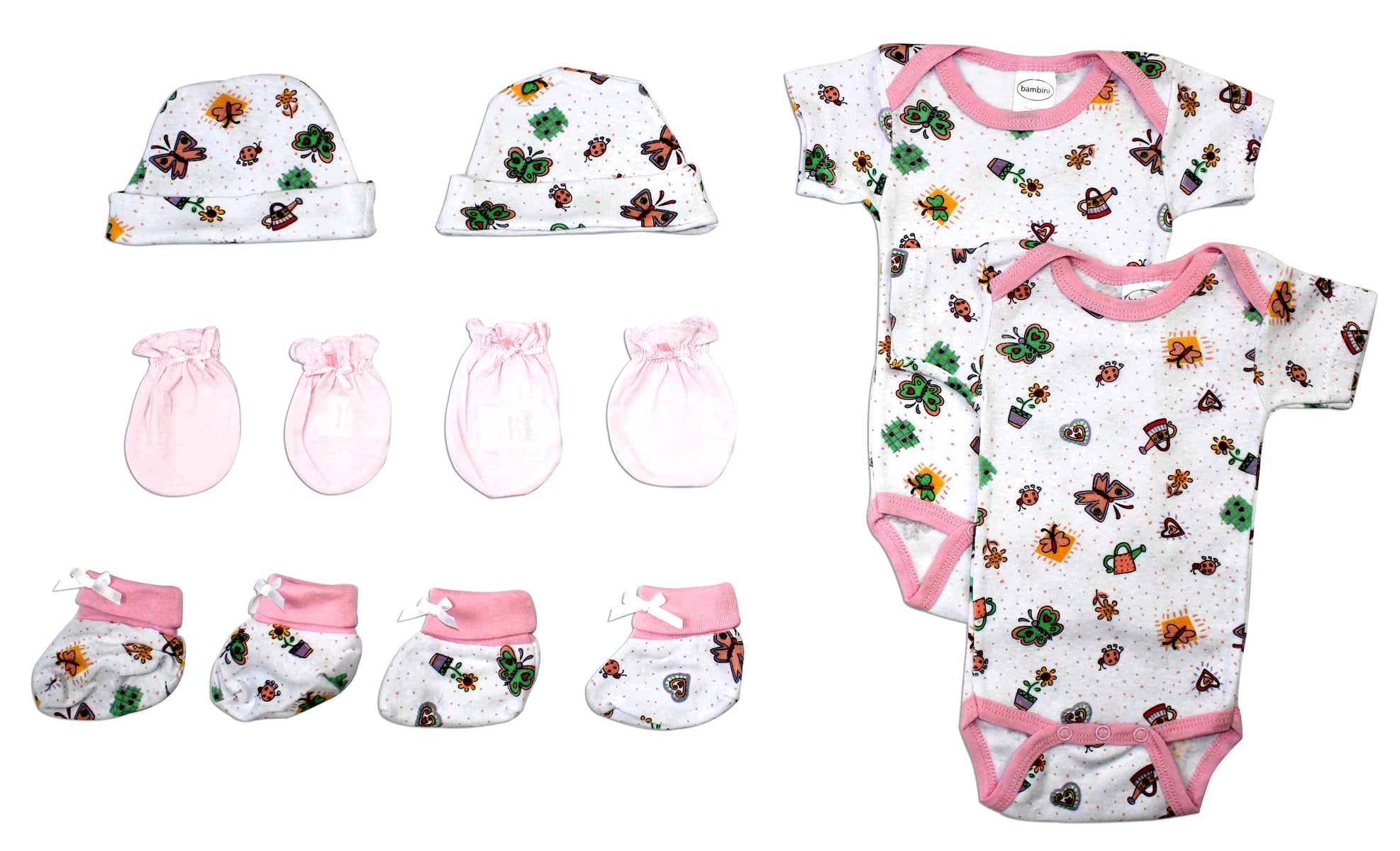 Newborn Baby Girls 8 Pc Layette Baby Shower Gift - Horizon Bliss