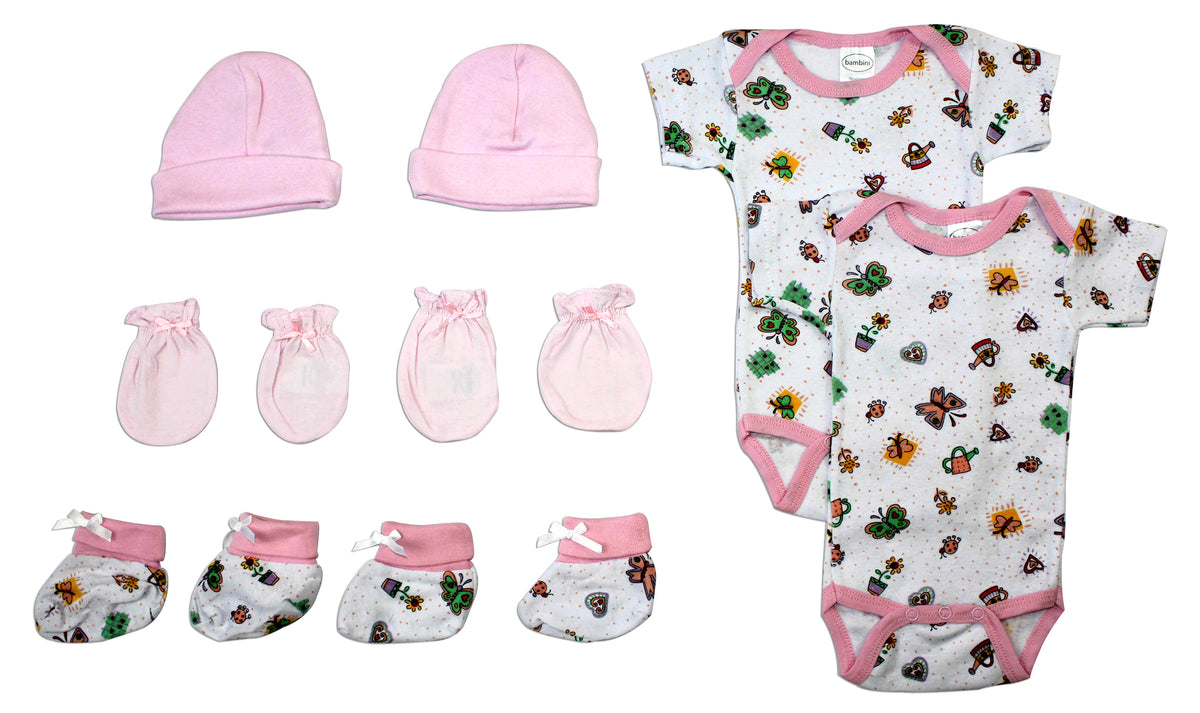 Newborn Baby Girls 8 Pc Layette Baby Shower Gift - Horizon Bliss