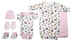 Newborn Baby Girls 6 Pc Layette Baby Shower Gift - Horizon Bliss