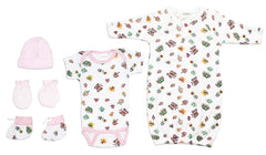 Newborn Baby Girls 6 Pc Layette Baby Shower Gift - Horizon Bliss