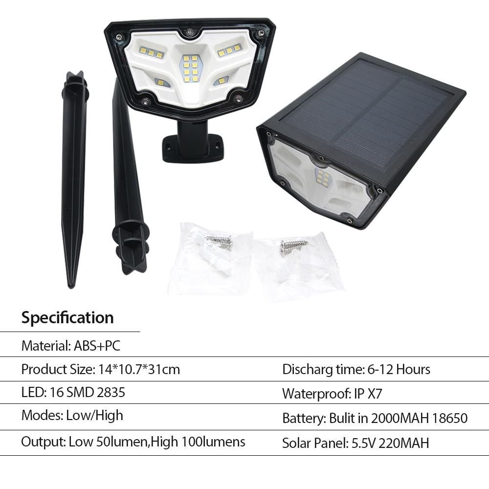 2 Pcs Solar Landscape Spotlights IP67 Waterproof Solar Powered Lights - Horizon Bliss