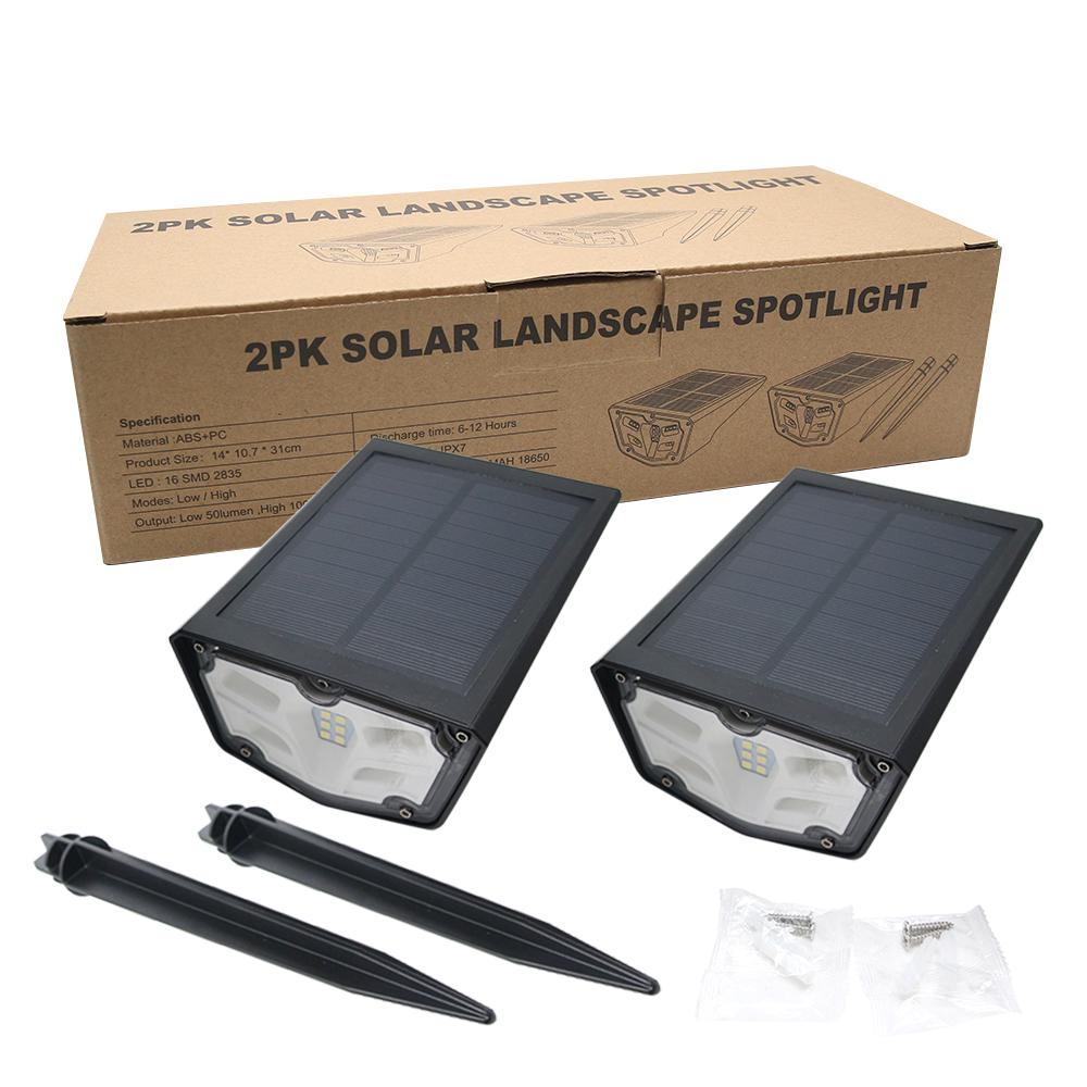 2 Pcs Solar Landscape Spotlights IP67 Waterproof Solar Powered Lights - Horizon Bliss