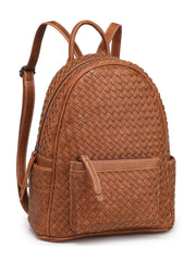 Woven backpack purse for women camel MT1086-13 BR - Horizon Bliss