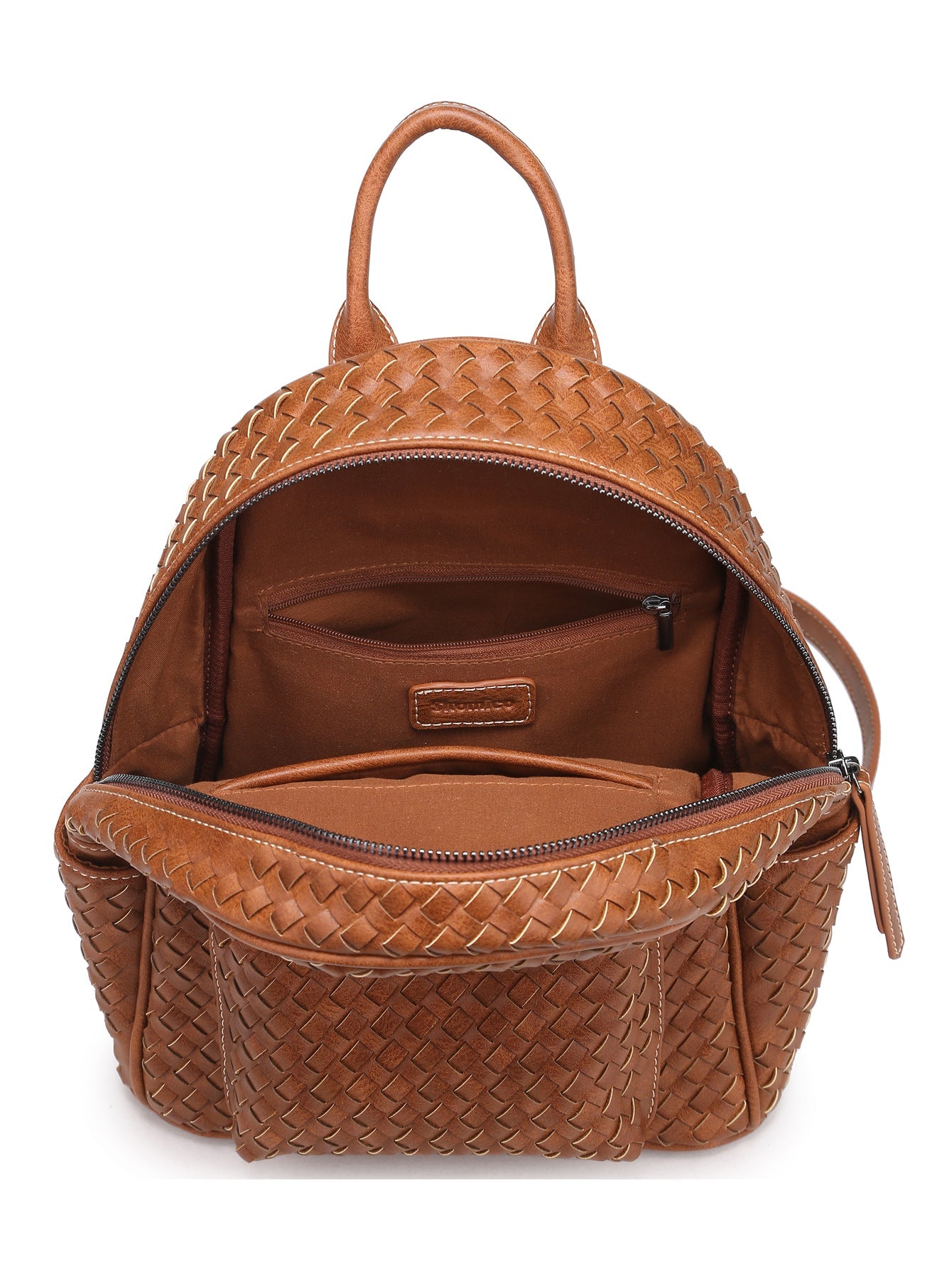 Woven backpack purse for women camel MT1086-13 BR - Horizon Bliss