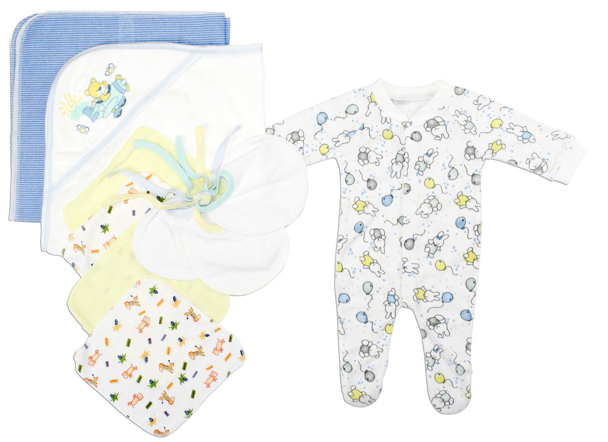 Bambini Newborn Baby Boys 10 Pc Layette Baby Shower Gift Set - Horizon Bliss