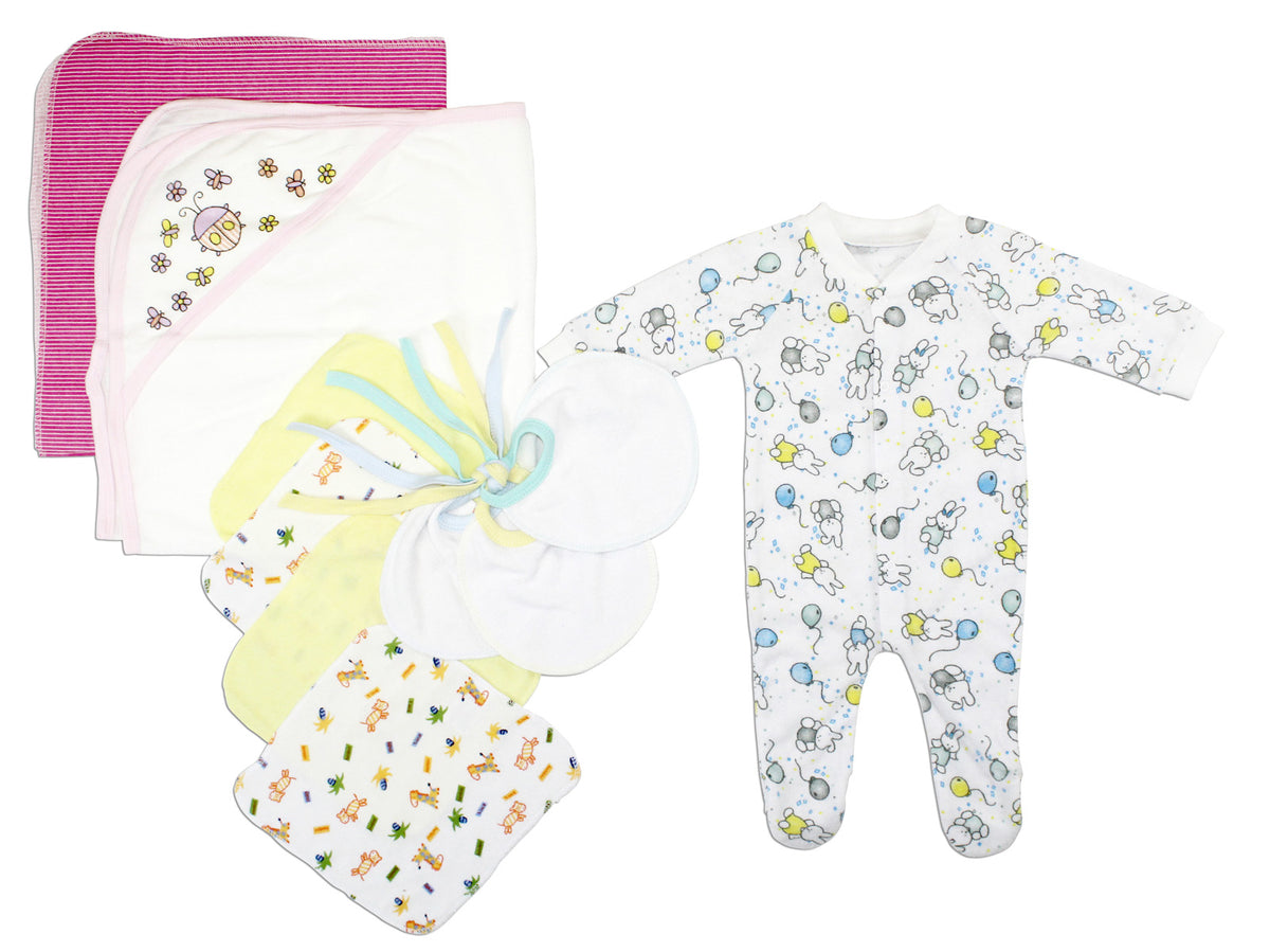 Bambini Newborn Baby Girls 10 Pc Layette Baby Shower Gift Set - Horizon Bliss