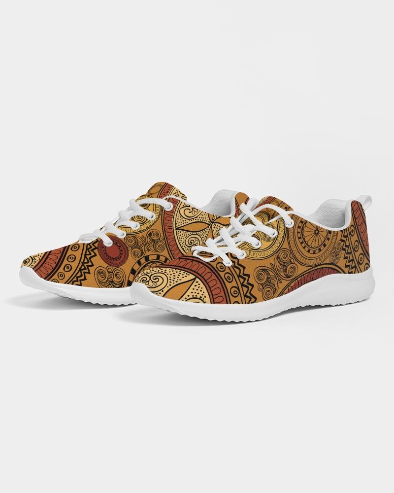 Womens Sneakers - Brown Paisley Style Canvas Sports Shoes / Running - Horizon Bliss