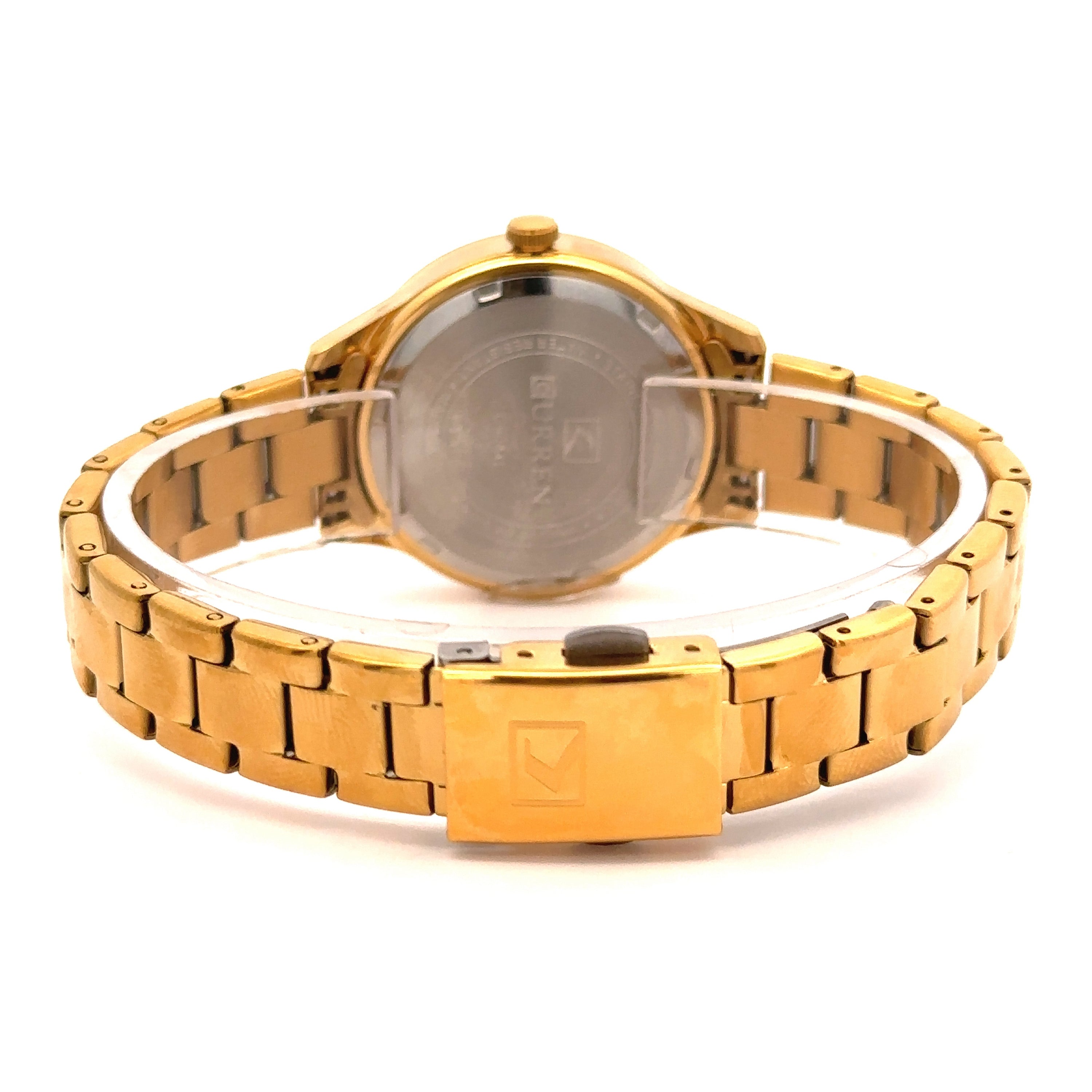 QUIN METAL BACK ROSE GOLD STAINLESS ICED OUT LADIES WATCH I 551665