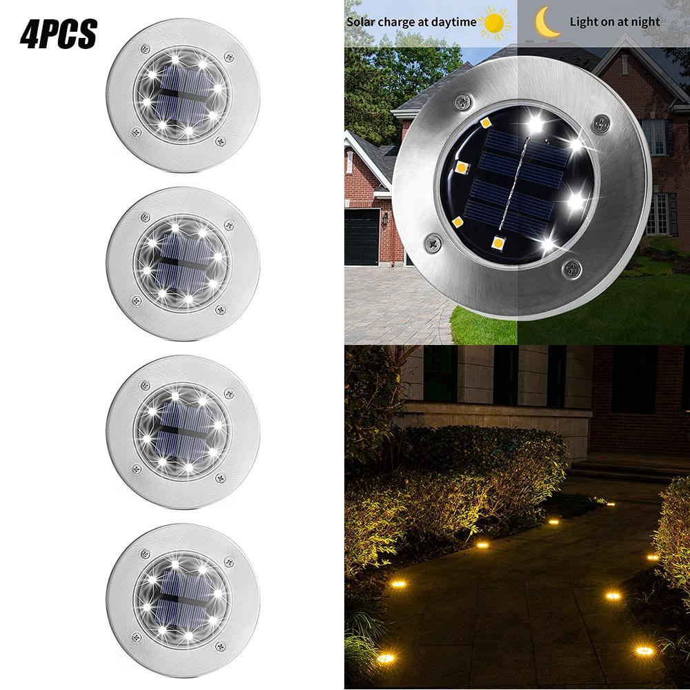 4 LEDs Solar Powered Buried Light Outdoor Pathway Garden Decking Lamps - Horizon Bliss