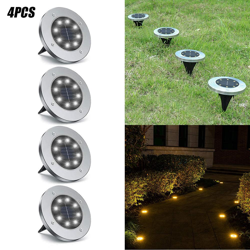 4 LEDs Solar Powered Buried Light Outdoor Pathway Garden Decking Lamps - Horizon Bliss