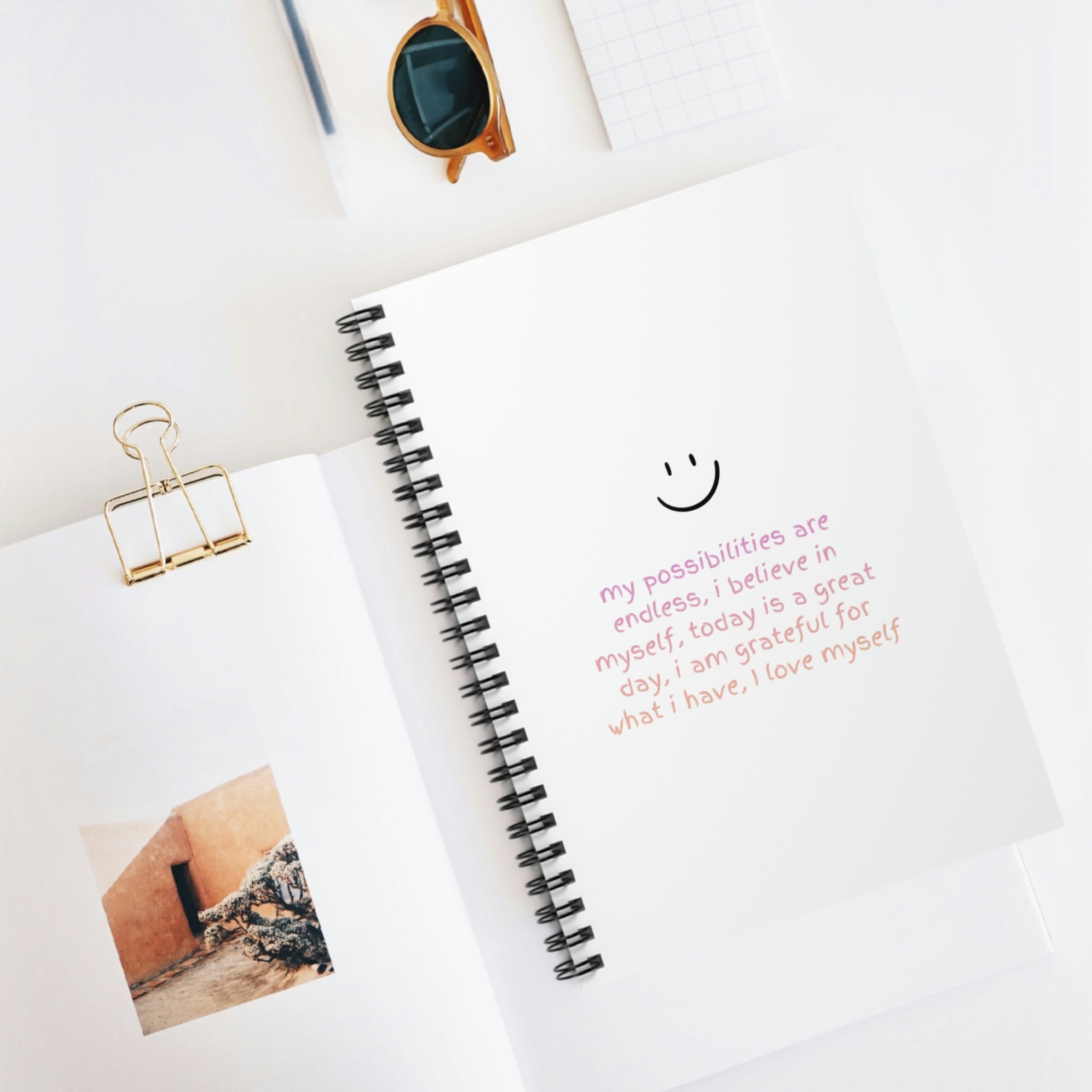 Positive Affirmations Spiral Notebook - Horizon Bliss