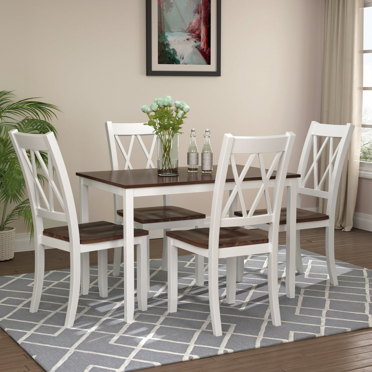 5-Piece Dining Table Set Home Kitchen Table and Chairs Wood Dining - Horizon Bliss