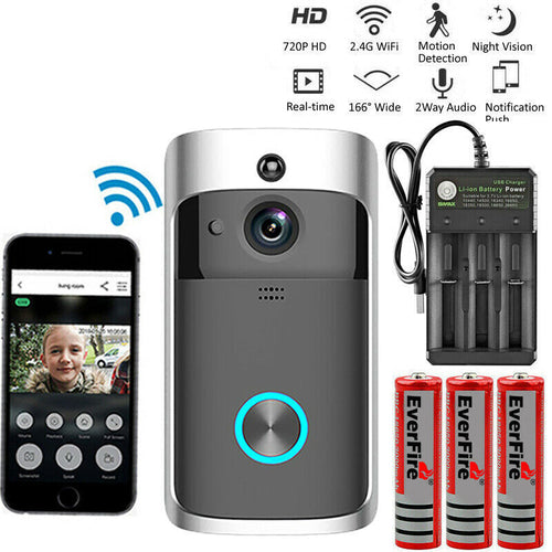 Smart Wireless WiFi Video Doorbell Phone Door Ring Intercom Security