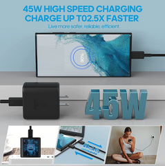 45W USB-C Super Fast Wall Charger + 6FT Cable For Samsung Galaxy S20