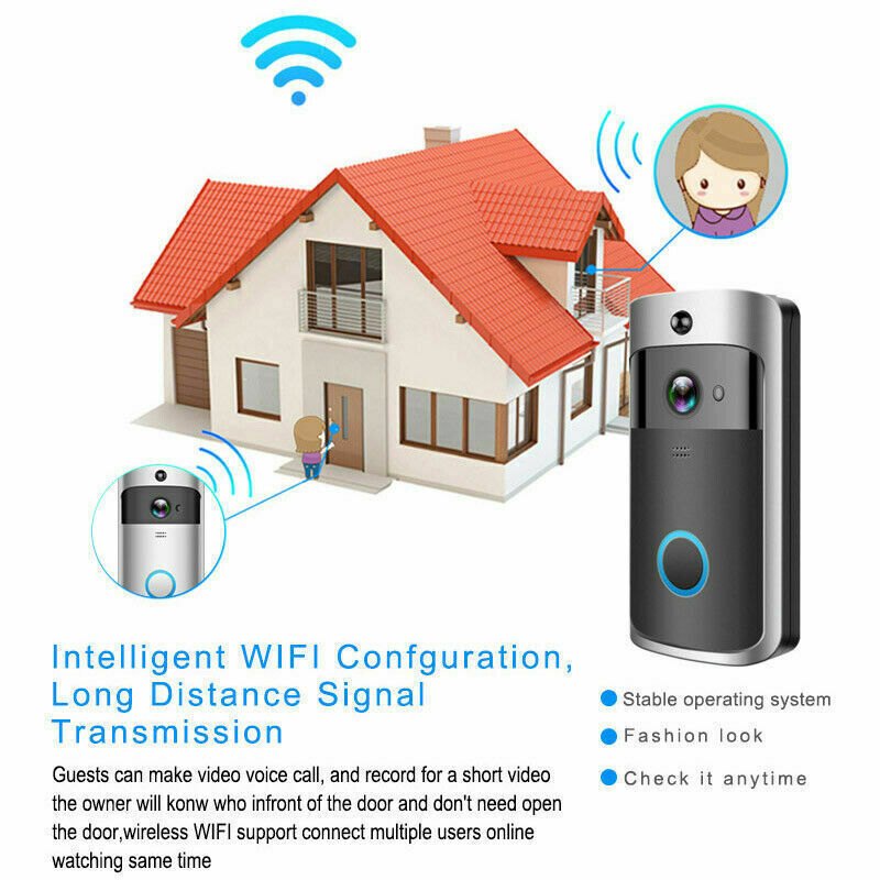 Smart Wireless WiFi Video Doorbell Phone Door Ring Intercom Security