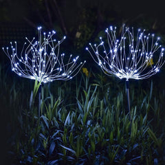 2PCS Solar Fireworks Lamps 90 LED Multi-Color Outdoor Christmas Lights