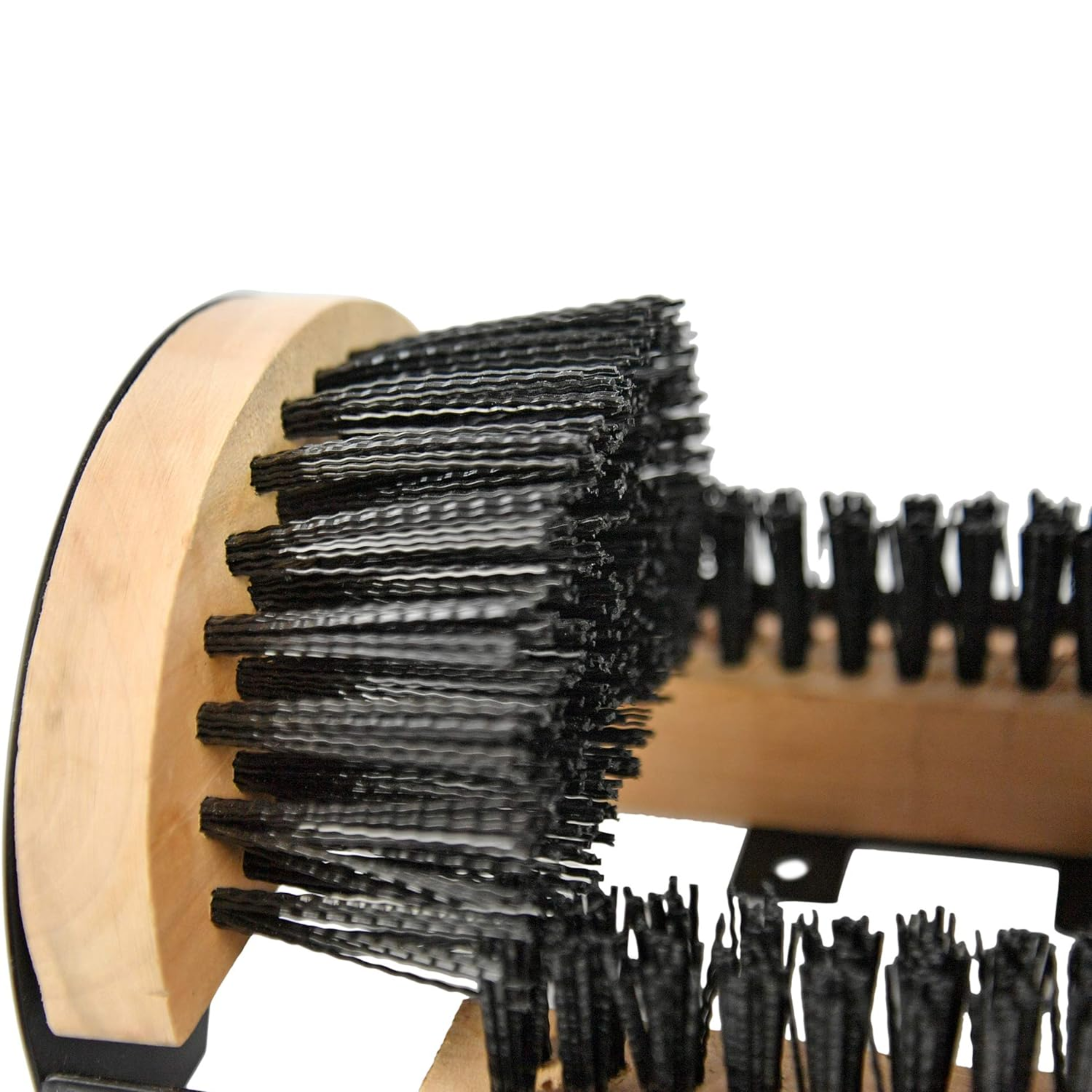 Boot Brush and Scraper, Shoe Cleaning Brush, Outdoor Boot Cleaning Brush, Floor Mountable, 9" L x 6" W x 4.5" H, Black/Natural - Horizon Bliss