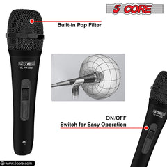 5 Core Microphone XLR Dynamic Karaoke Singing Handheld Microfono