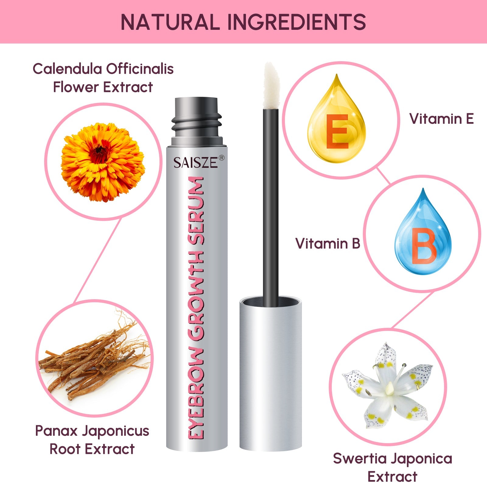 1 Pcs Biotin Eyelash Serum Lash Boost Serum for Longer, Fuller and