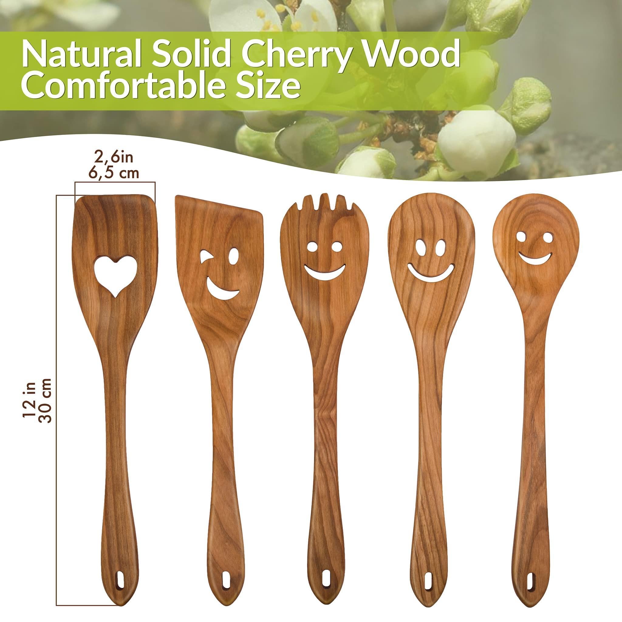 Spatula Set Cherry Wood Spurtle Supplies Cast Scraper Wooden Spoons