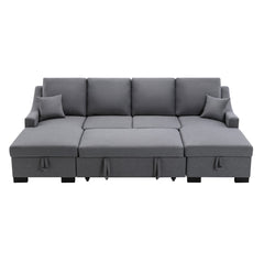 Upholstery Sleeper Sectional Sofa with Double Storage Spaces, 2 - Horizon Bliss