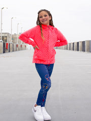 Girls Hoodie | Sugar Coral | Limeapple - Horizon Bliss