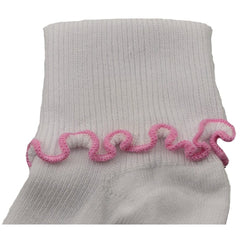 Sierra Socks Girls Cotton Lettuce Ruffle Ripple Edge Turn Cuff - Horizon Bliss