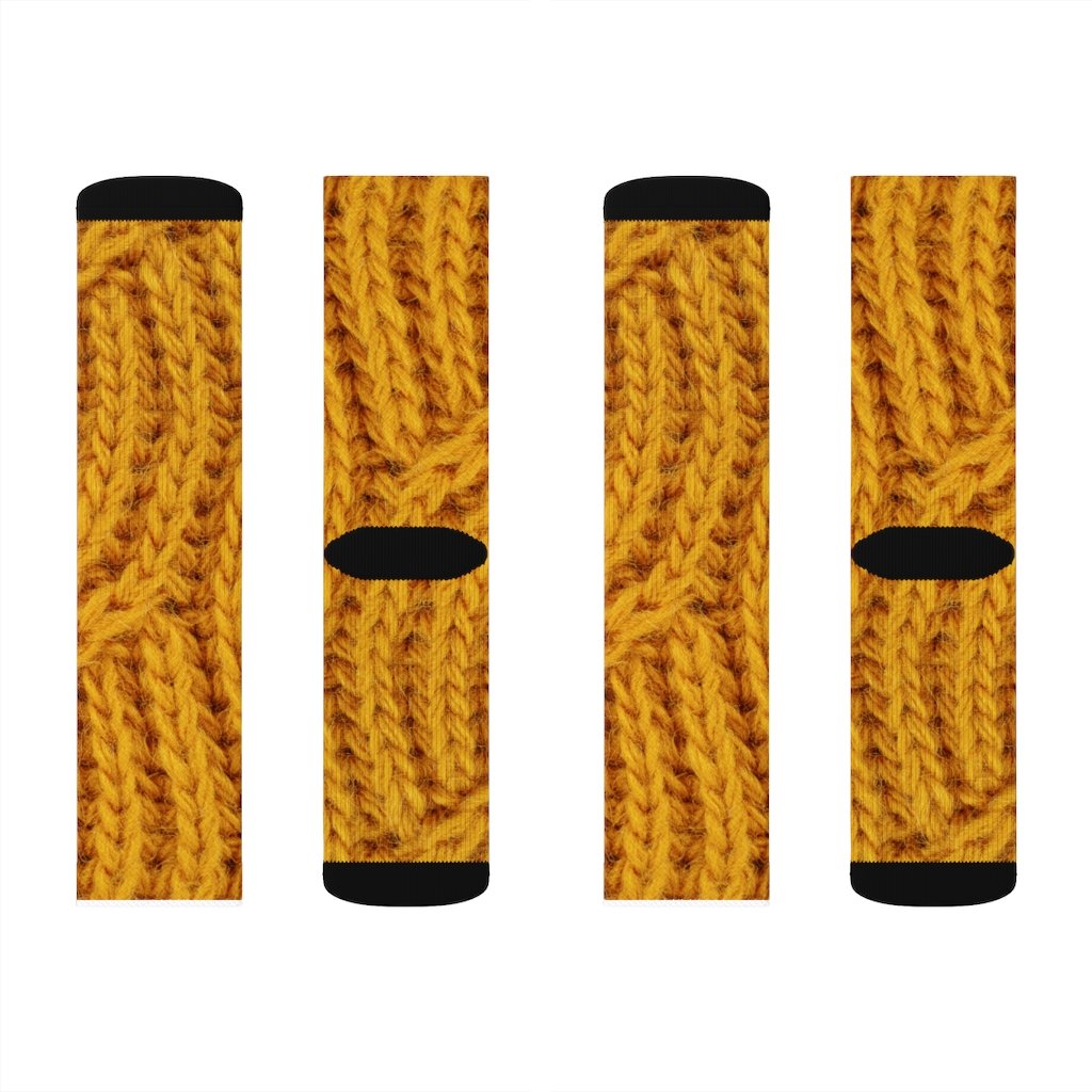 Mustard Print Wool Fun Novelty Socks - Horizon Bliss