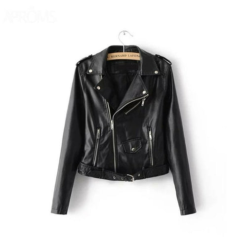 Vintage Black PU Leather Jacket Outerwear - Horizon Bliss