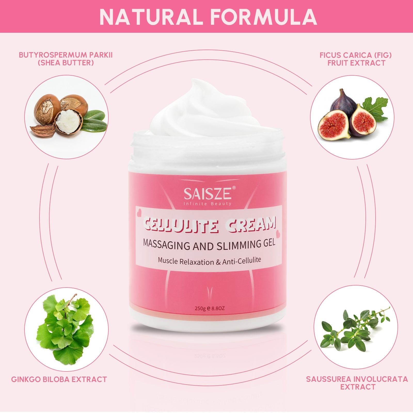 8.8 oz Anti Cellulite Body Slimming Cream with Massager and Remover