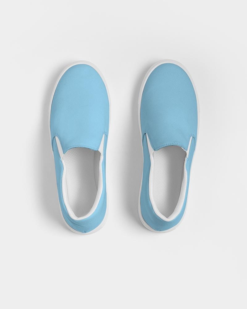 Womens Sneakers - Light Blue Low Top Slip-on Canvas Shoes - Horizon Bliss