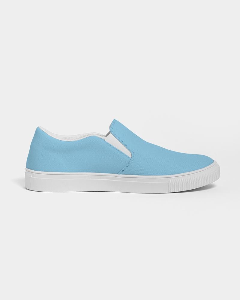 Womens Sneakers - Light Blue Low Top Slip-on Canvas Shoes - Horizon Bliss