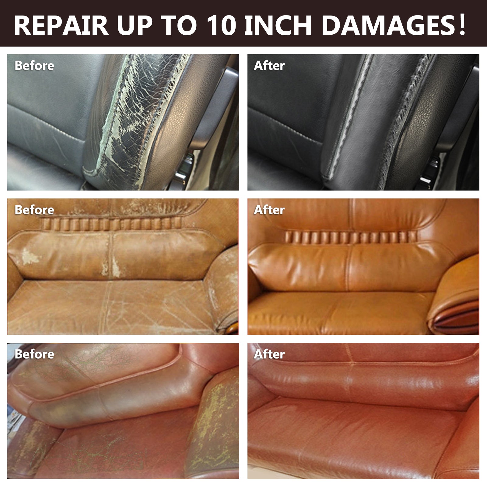 Leather Repair Kit for Furniture  Color Restorer Kit for Sofa Jacket