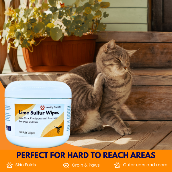 Healthy Paw Life’s Lime Sulfur Wipes - Relief for Itching, Scratching,