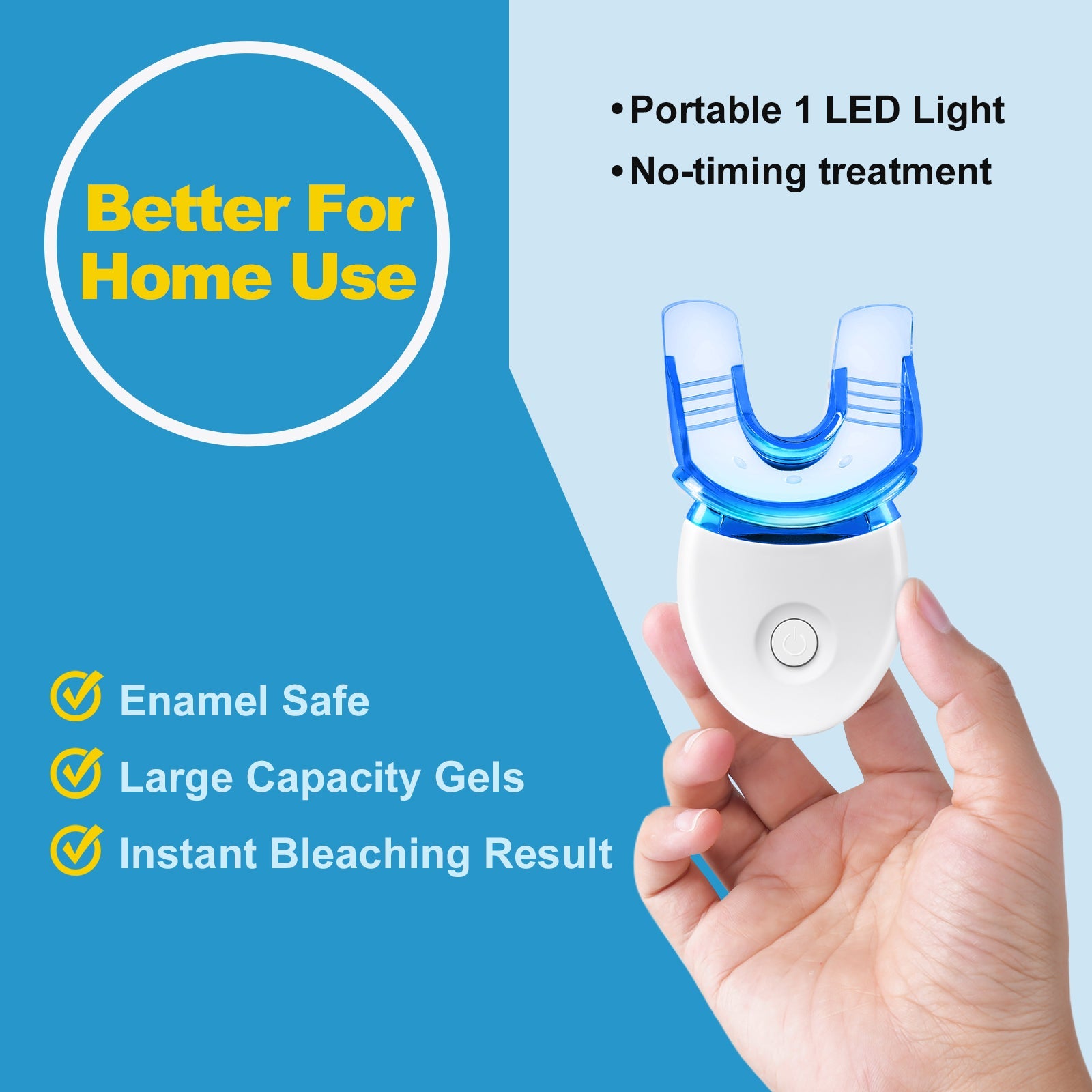 Whitening Kit for Sensitive Teeth Oral Care, Includes LED Light, 4