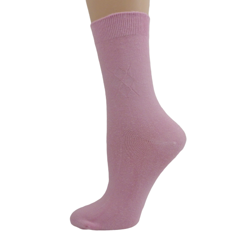 Women's Bamboo Crew Socks in a Classic Diamond Argyle Pattern - Horizon Bliss